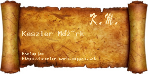 Keszler Márk névjegykártya