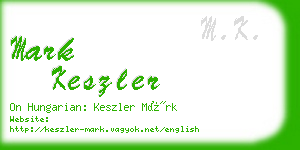 mark keszler business card